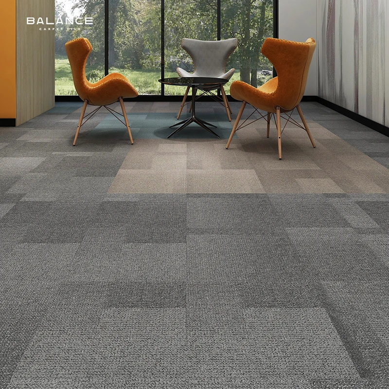 Nylon Thick 50x50 Commercial Office Carpet Tiles Custom Alfombra Tapis Manufacturer Carpet Karpet Tile With Pvc Backing