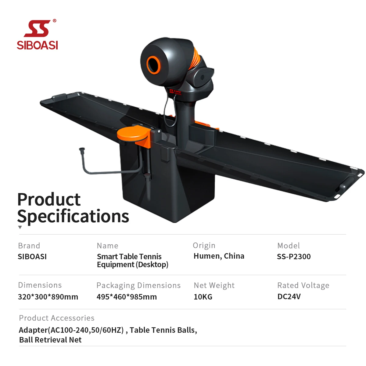 Новый Профессиональный сервировочный станок для пинг-понга SIBOASI SS P2300 настольный автоматический тренировочный робот настольного тенниса
