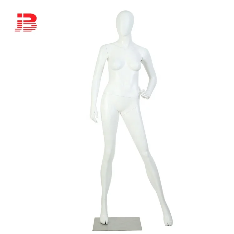 Cheap female fiberglass mannequin with standing posture for window clothing shop