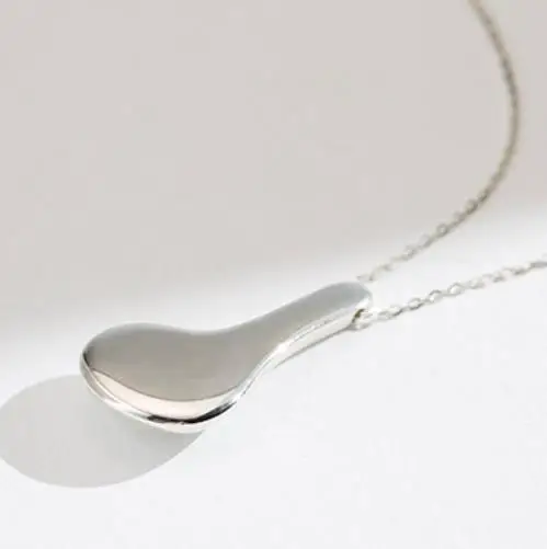 Wholesale fashion jewelry customised personalized 925 sterling silver jewelry spoon pendant necklace jewelry