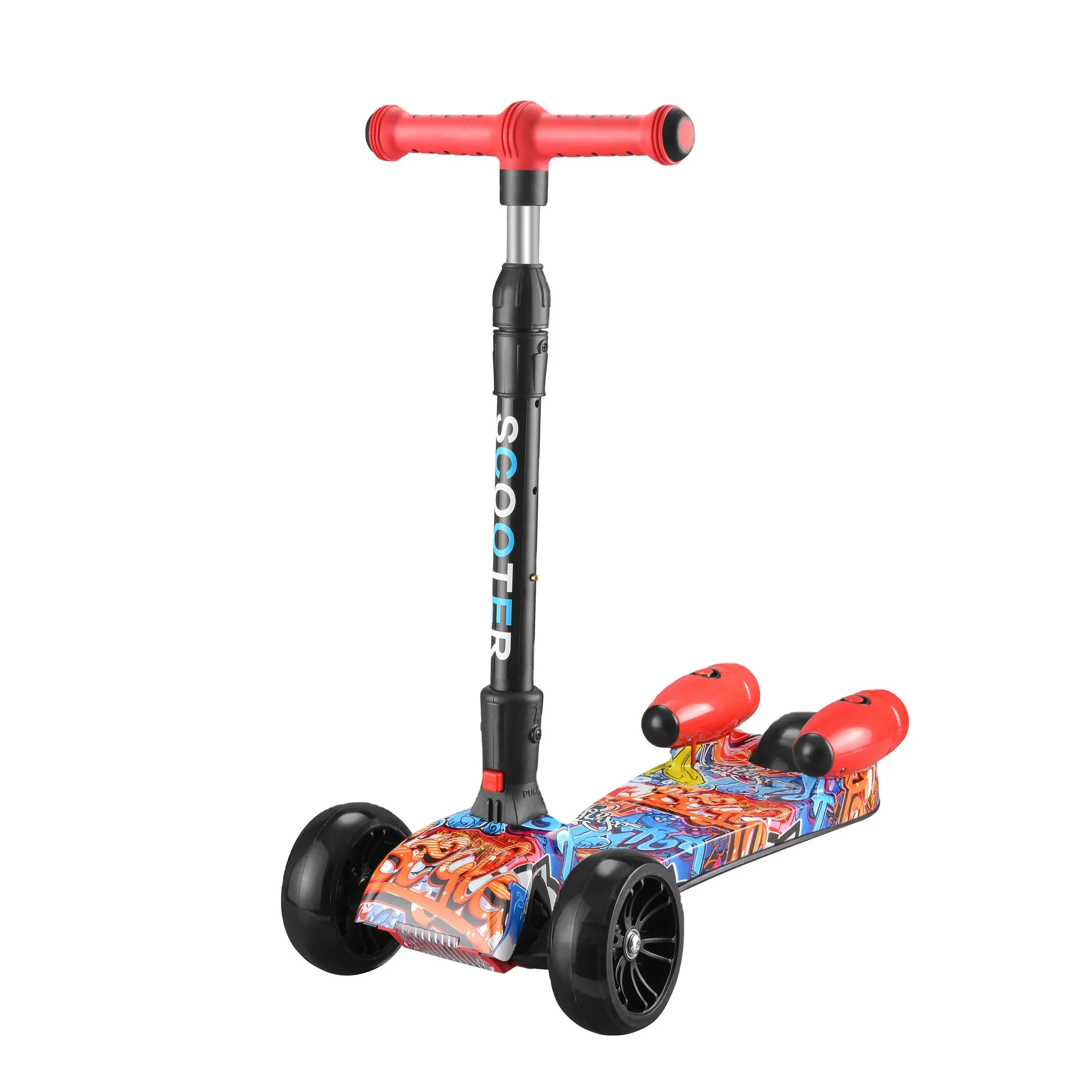 New Model Three Wheels Kids Scooter Water Smoking Bubble PVC Plastic Zhejiang Unisex Monopattino  Monopatin YKL-S718