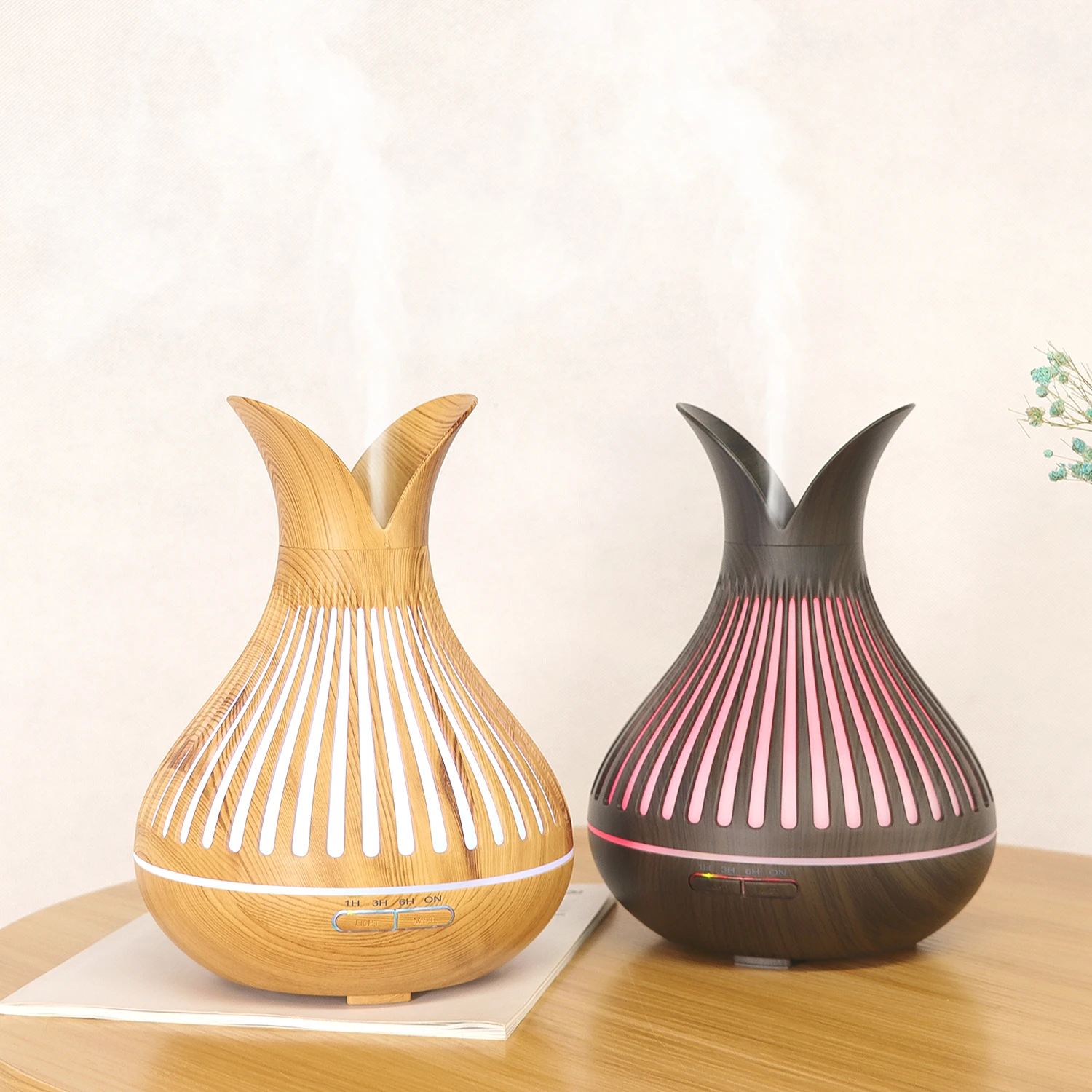 Customizable 500ML Aroma Diffuser  Air Humidifier Household Commercial use Essential Oil Desktop LED Light