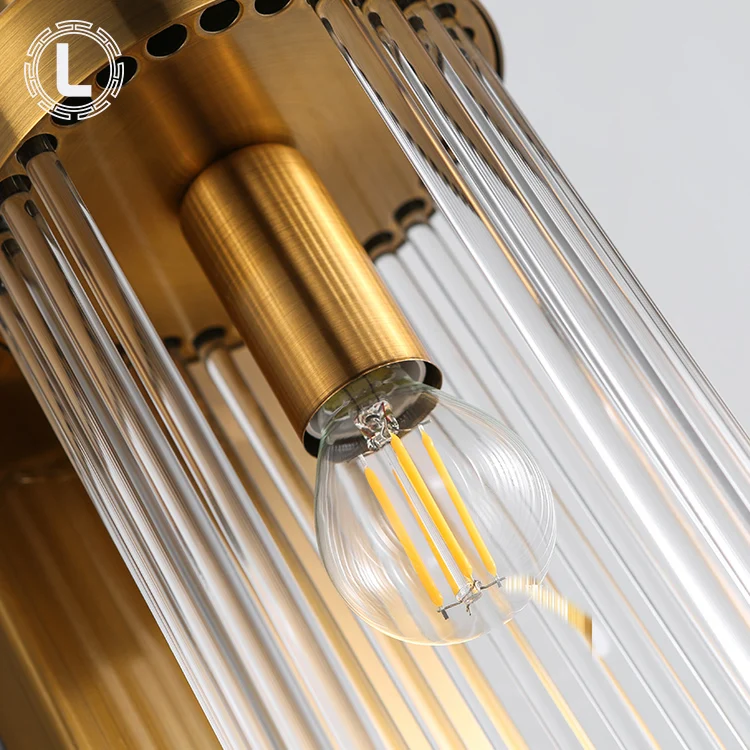 European Style Iron Glass Shade Luxury  led wall lights indoor modern Home Hotel decoration Modern Glass Wall lamp