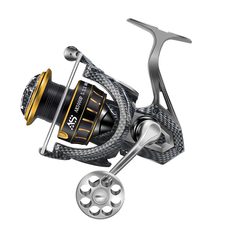 Factory Direct Metal Far Long Cast Spinning Reel Brass Gear Size 3000 5000 7000 Saltwater Boat Fishing Stainless Steel BB