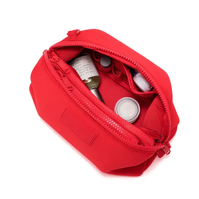 Custom Factory  Neoprene Cosmetic Bag Travel Waterproof Portable Cosmetic Neoprene Zipper Pouch Bag