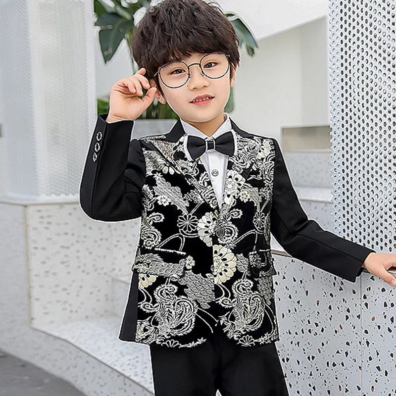 Kids Boy Suits For Weddings Prom Suits Formal Dress Kids Tuxedo Children Clothing Set (Jacket+Pants)