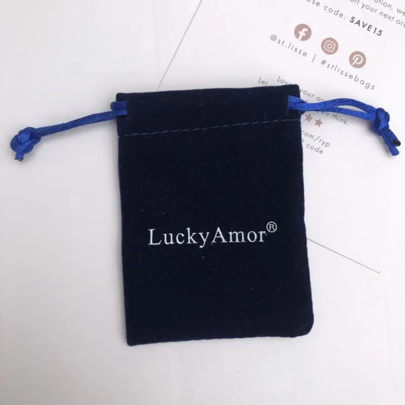 Custom private Logo Printed cotton linen Velvet Fabric Jewelry Pouches Small Drawstring Storage Packing Bag