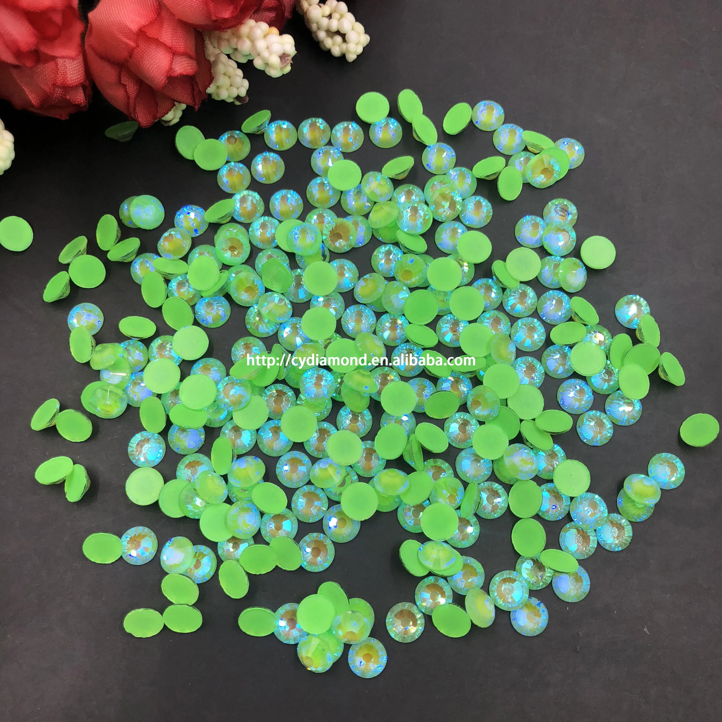 C&Y Nail Art Crystal Hot Bling Multi Color Rhinestone For Nails Green Neon Rhinestone