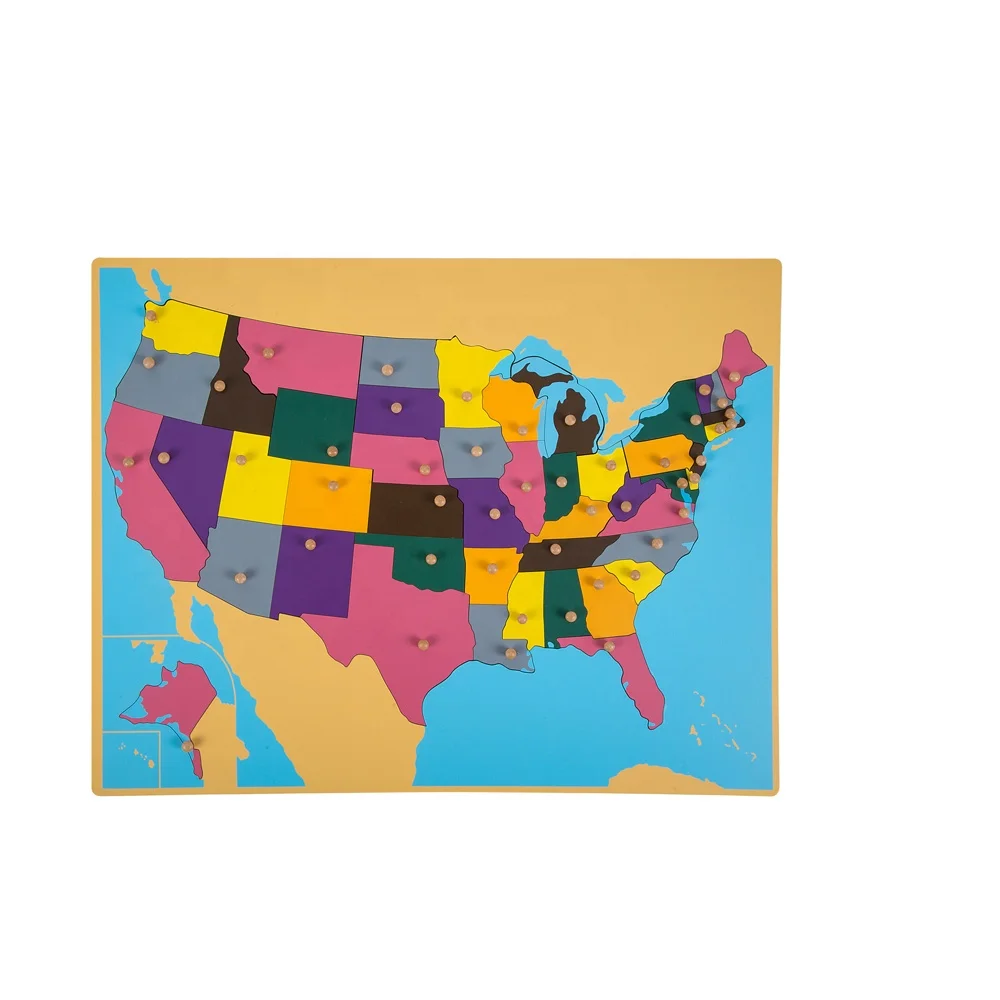 wooden educational toys puzzle montessori geography map for kindergarten