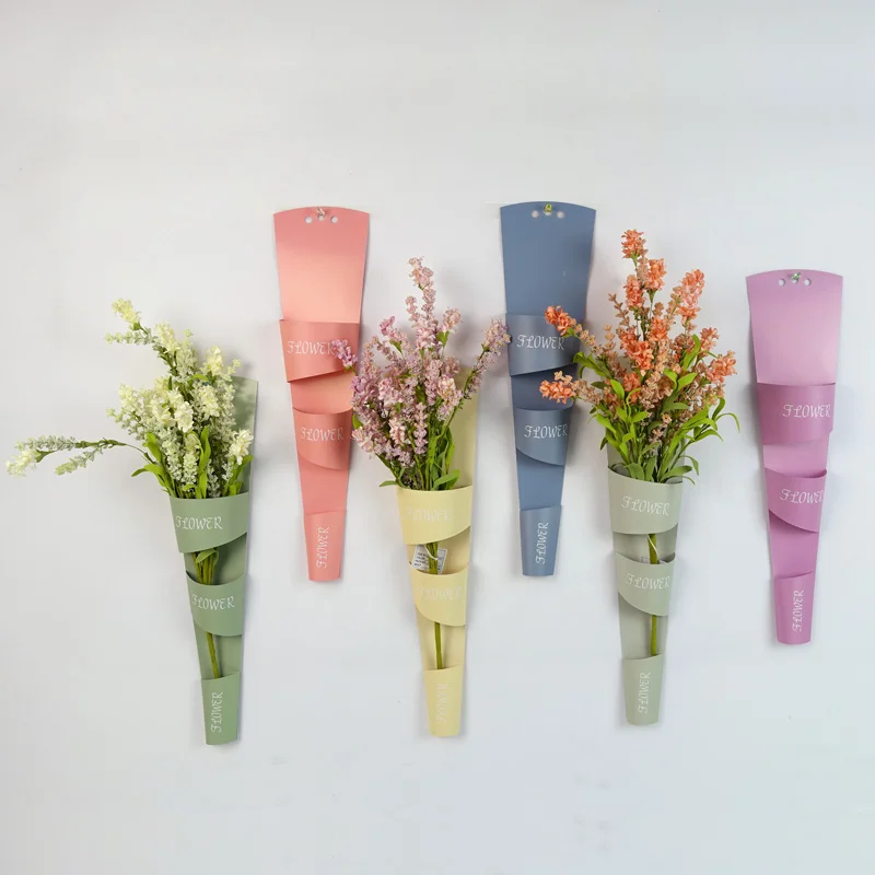 White Paper Carrier Flower Bag with Logo Printed make flower paper