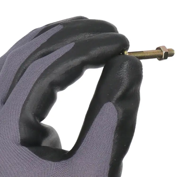 ENTE SAFETY Top quality Custom 15 Gauge Nylon Spandex Nitrile Foam Coated Assembly Safety Protective Work Gloves