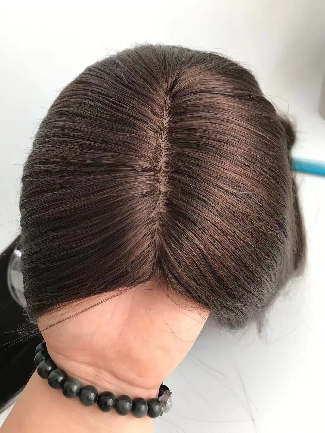 Blonde Silk Hair Topper with PU Skin Natural Front Hairline 100% Human hair Indian Straight for Women