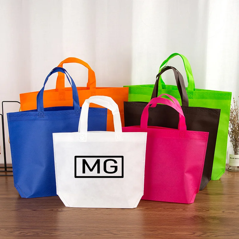 Custom Logo Silkscreen Printing Eco-friendly promotional ultrasonic sealing type pp non woven shopping carry bags