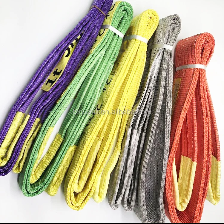 
1Ton 100% polyester lifting flat webbing sling 