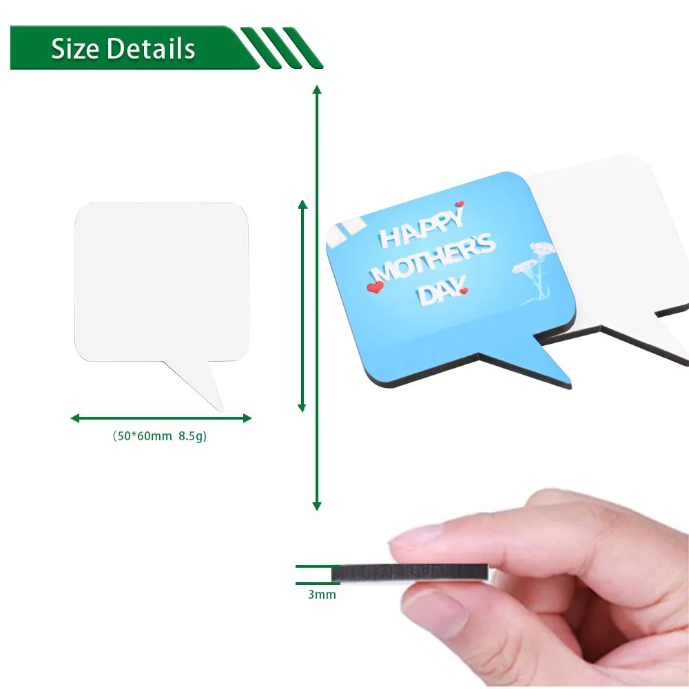 MDF Blank Sublimation Heat Transfer Fridge Magnet DIY Custom Dialog Shape