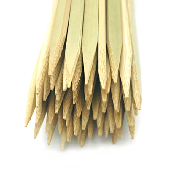 Custom logo bbq accessories flat bamboo meat skewers sticks