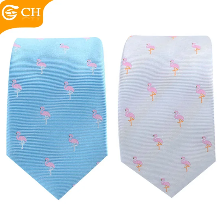 Красочный галстук из полиэстера с фламинго, прокладывающий Галстуки всех видов галстуков