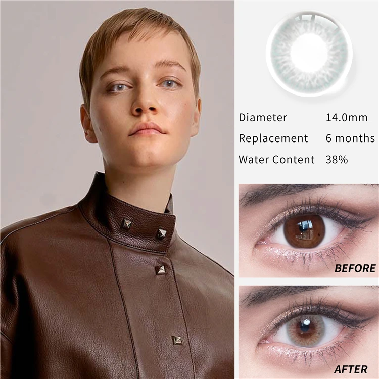 Best Selling New Looking 1 Year Contact Lenses Cosmetic Available Gray Contact Lenses