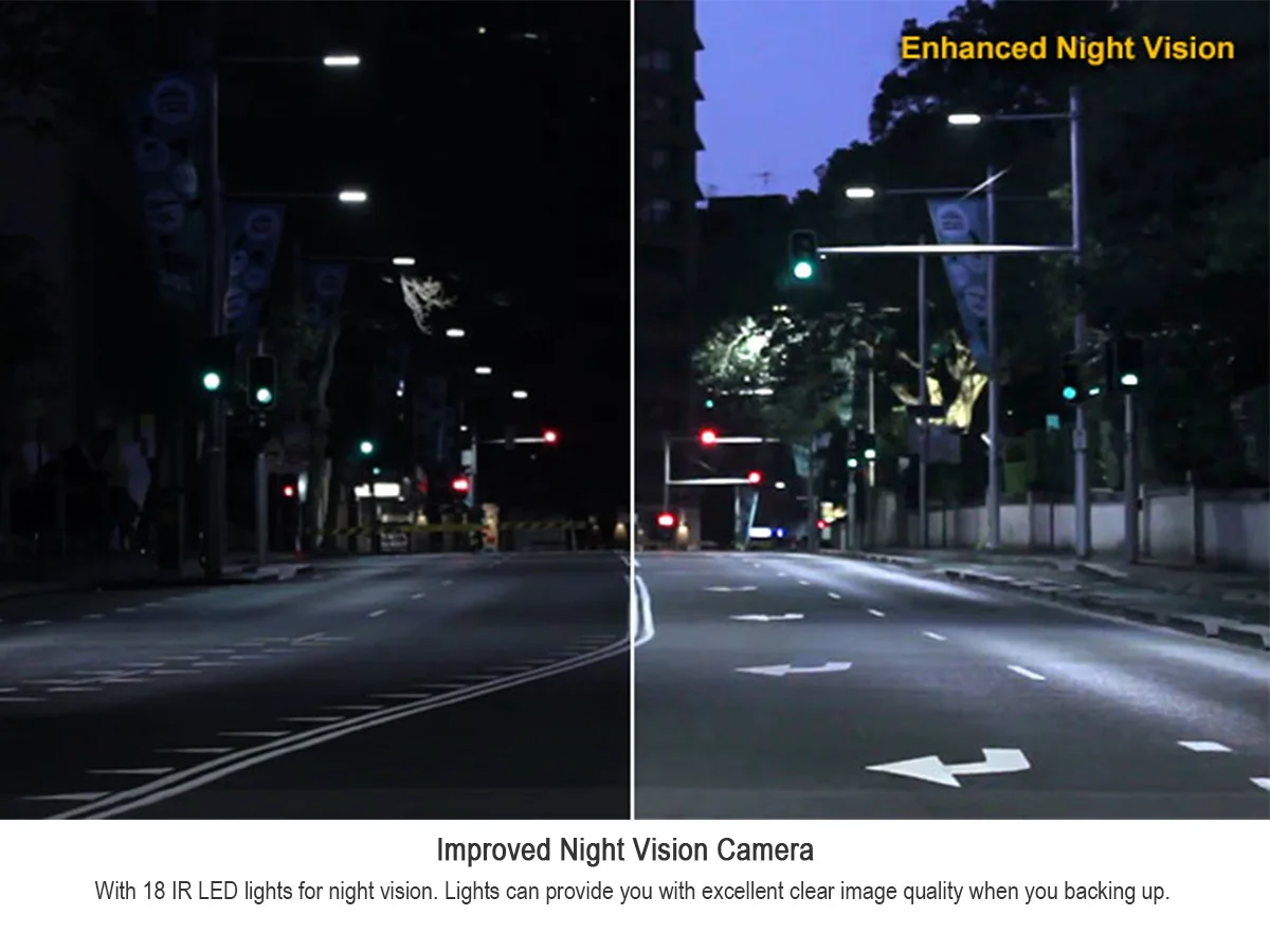 2Ch 7 Inch TFT LCD Wireless Digital Car Rear View Camera With Monitor Night Vision Camera System For Truck Bus