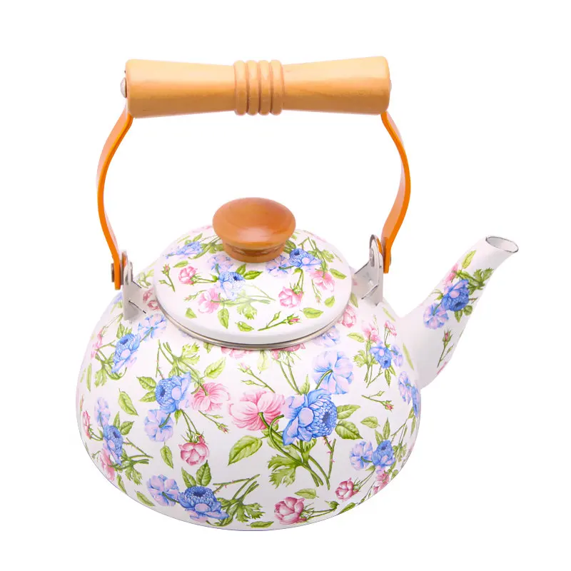 Wholesale Ceramic Teapot Set with Iron Water Kettles Flower Design and Whistling Feature for Home Tea Application