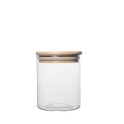 Wholesale Clear High Borosilicate Glass Container 250ml 500ml 750ml 1L Glass Storage Jars With Bamboo Lids Glass Bottles