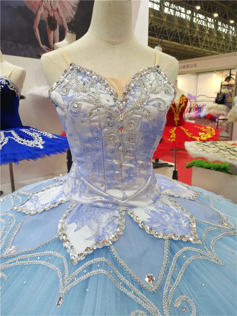 New Coming High Quality Women Adult Kids Girls Performance Wear Lt. blue Tutu Ballet Professional