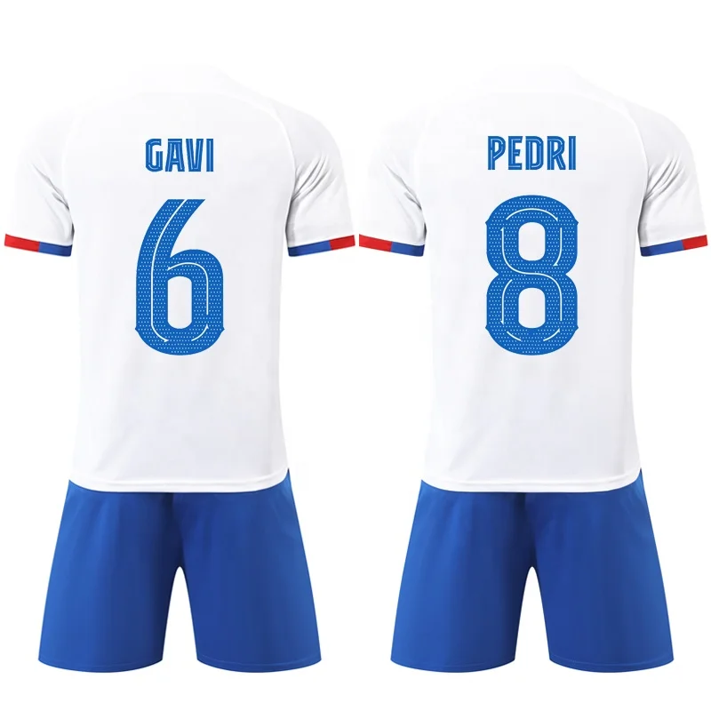 Wholesale Thailand Quality Spanish Football Team Jersey Set Cheap Heat Printed Fan and Player version Soccer Uniform