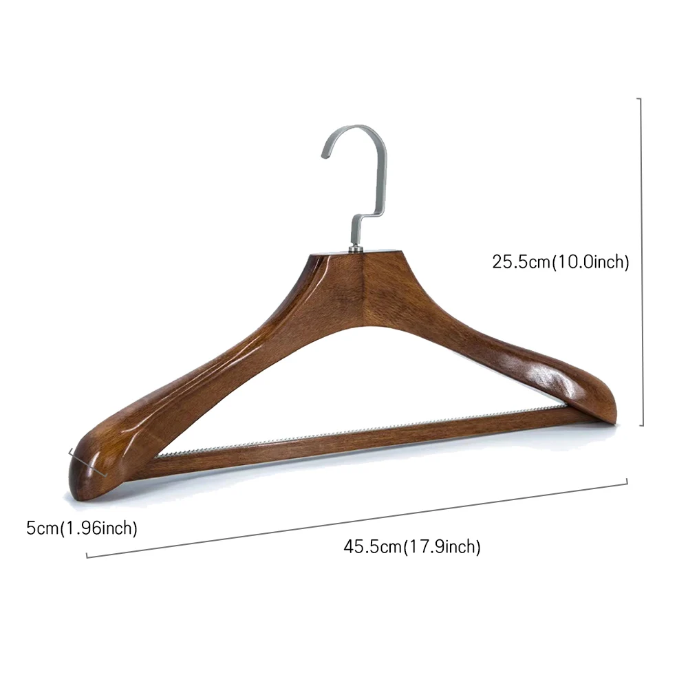 Wooden Hangers Classical Standard Adult Solid Wood Hanger Clothes Hangers with Pant Bar
