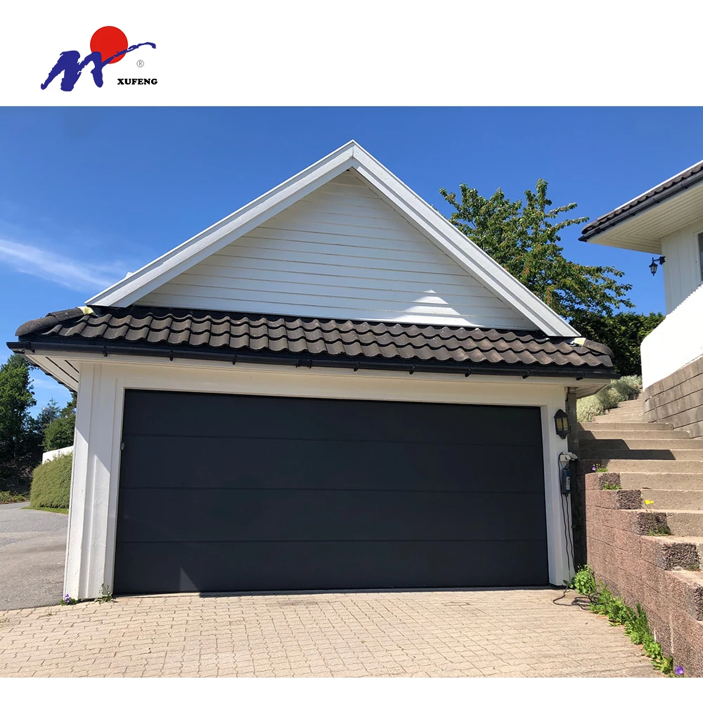 Wholesale Customized Sectional Overhead European Automatic Garage Door Steel Black