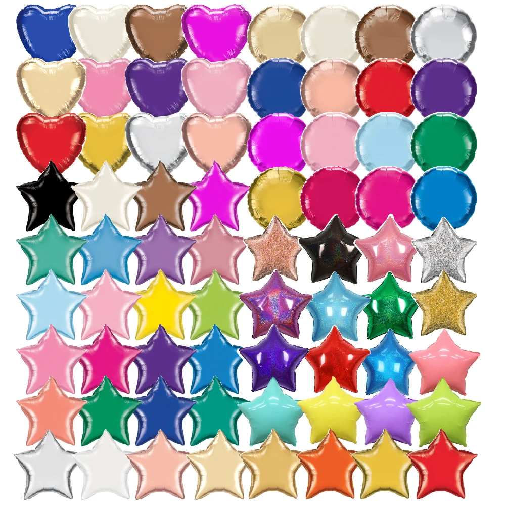 LKB Wholesale Decor Sheet 18 Inches Yiwu Decor Solid Color Heart Shape Foil Balloons Helium for Boys and Girls