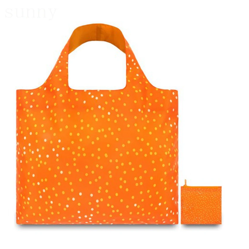 Portable Floral Animal Pattern Polyester Packable Grocery Tote Bag Environmental Protection Reusable Folding Shopping Bags