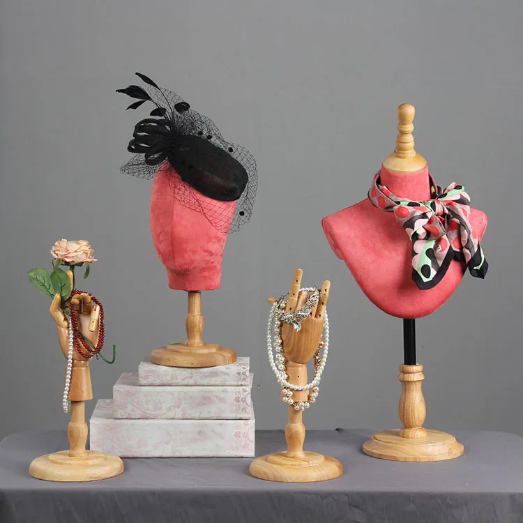 
High-grade Female Head Mannequin Jewelry Eye Shop Window Display Props Chest Piece Unisex Hand Mannequin 
