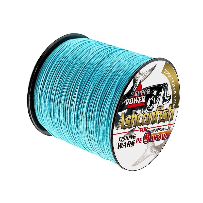 ashconfish 100% PE 15colours most round high density 9 strands braided fishing line 100 meter for carp saltwater fishing
