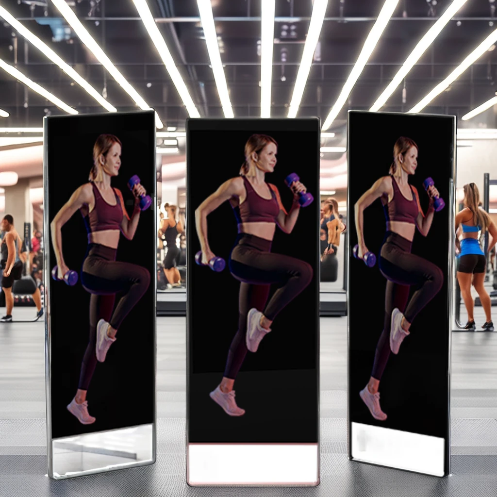 43-Inch Smart Digital Interactive Touch Screen Kiosk Touch Exercise Mirror for Fitness enthusiasts