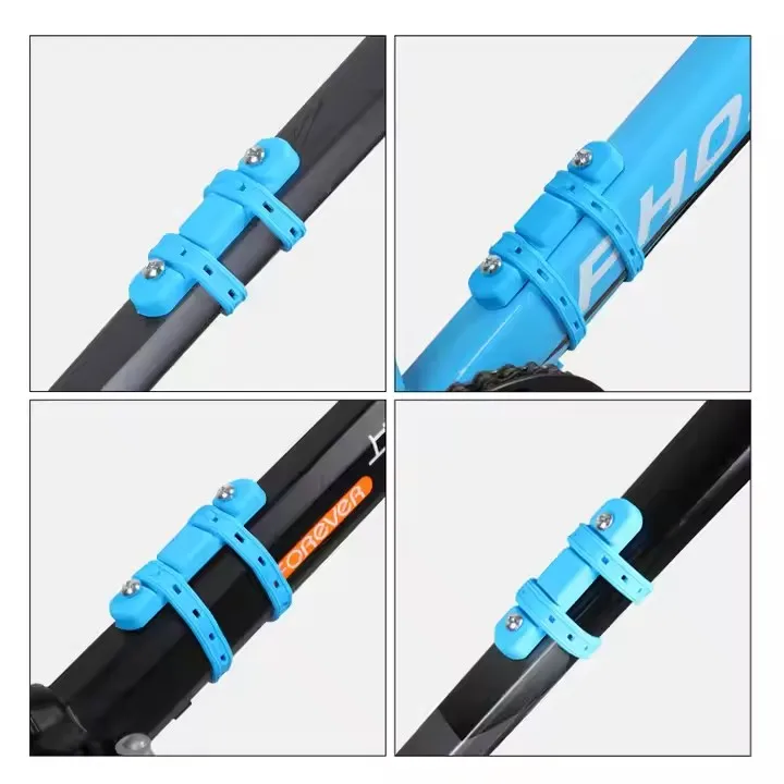 XUNTTING Bicycle Water Bottle Mount Adaptor Silicone Gel Bandage Kettle Cage Strap Seatpost Fork Frame Install Holder Adapter