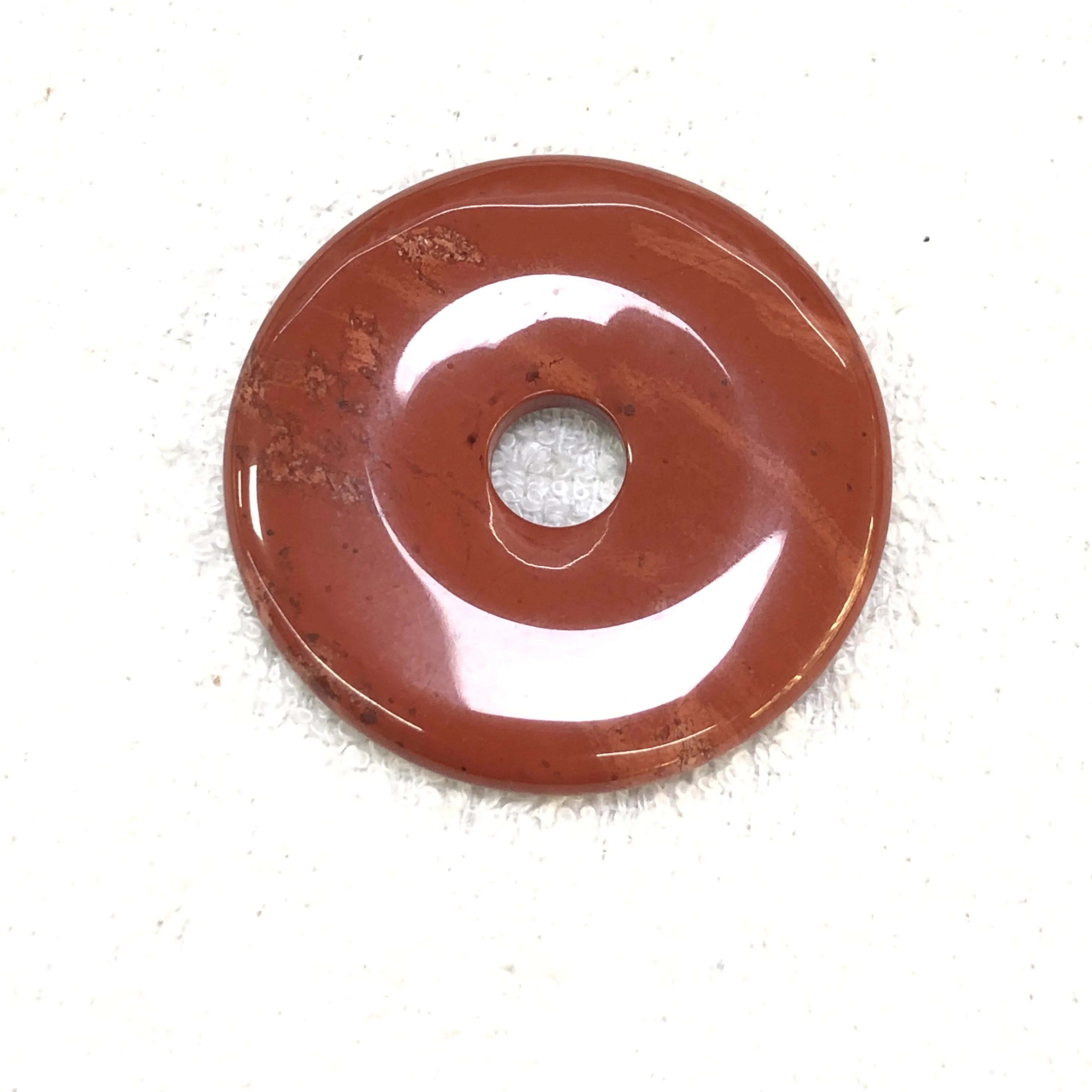 New natural stone peace button 50mm doughnut crystal agate jade nostalgia peace button pendant necklace accessories wholesale
