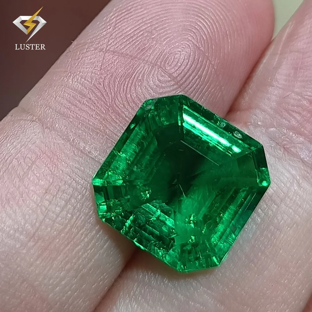 Luster gems carat asscher shape 3*3mm to 7*7mm loose colombian lab grown emerald