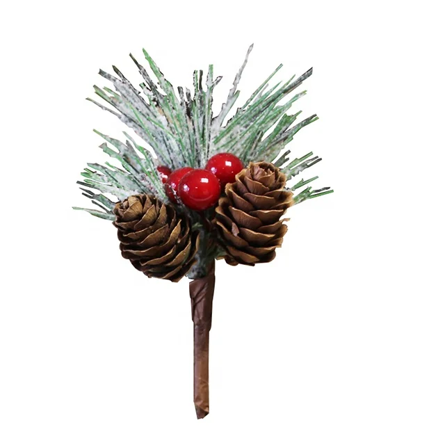 DIY factory cheap Christmas gift accessories Pine needle gift box ornaments Christmas tree accessories pine needles