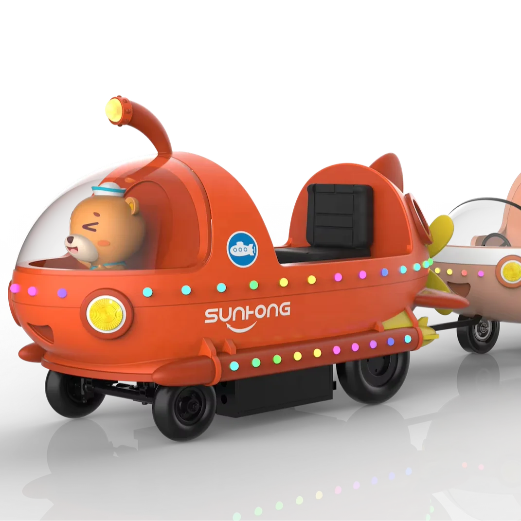 Good Quality 13 Persons Automatic Charging Unique And novel Shape Ocean Train For Integrated Playground