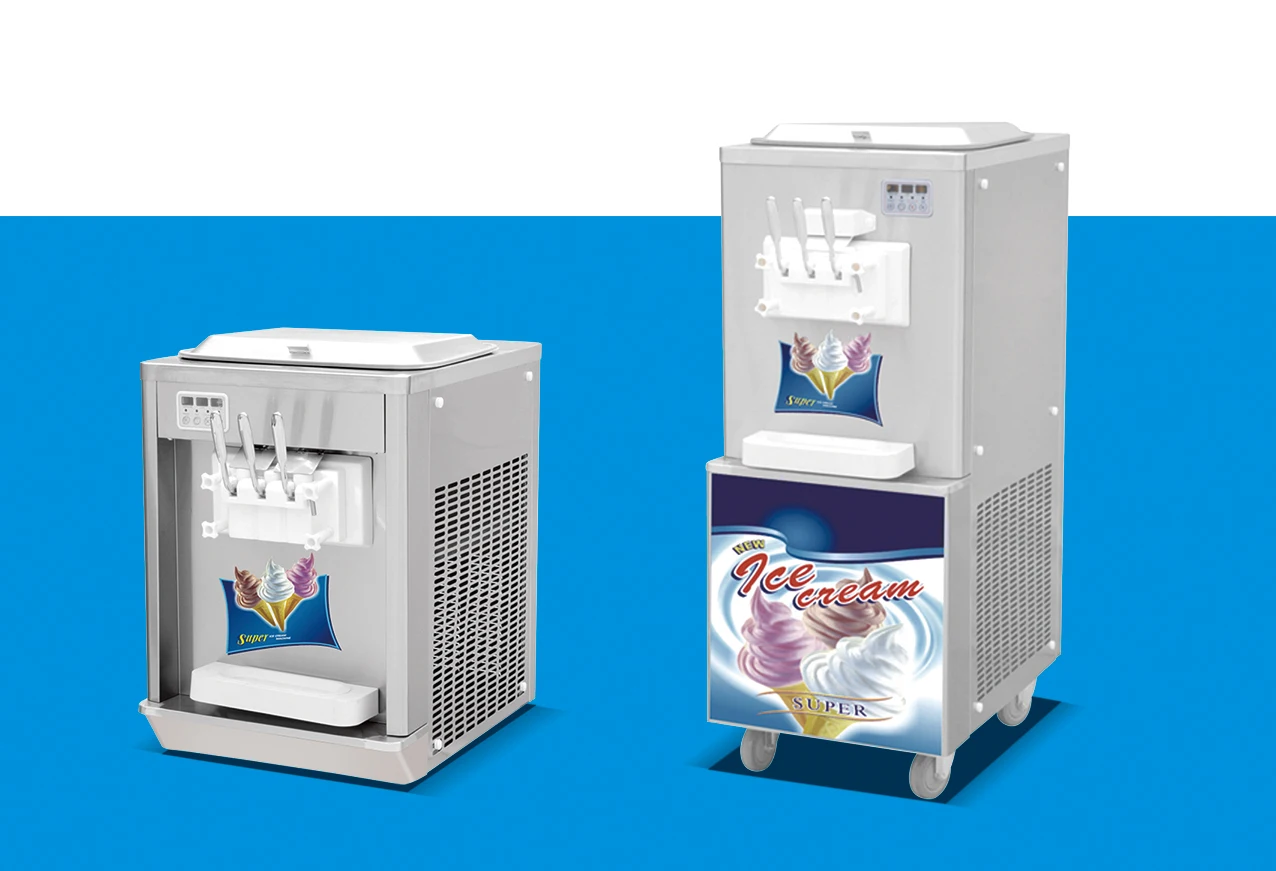 High Performance Electric 2+1 Flavors Soft Ice Cream Maker Machine
