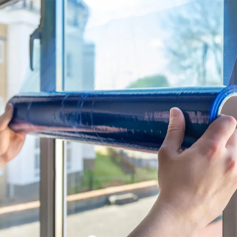 35mic X600mm X 50M  blue window protection film UV resistant 6 months