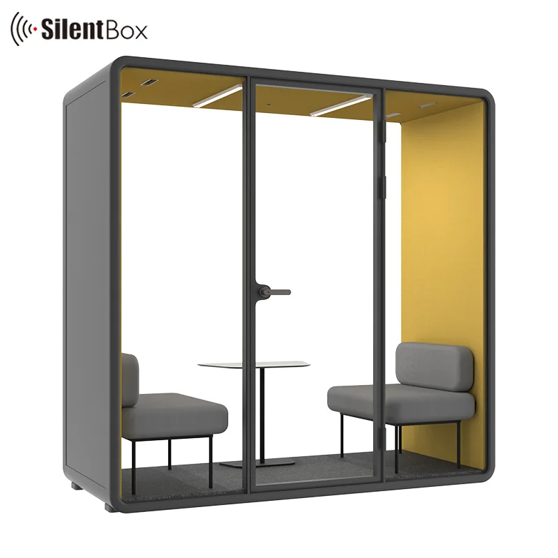 Support Ship To Port CIF Silent Office Meeting Pods 2 person Aluminum Frame With Laminated Glazed