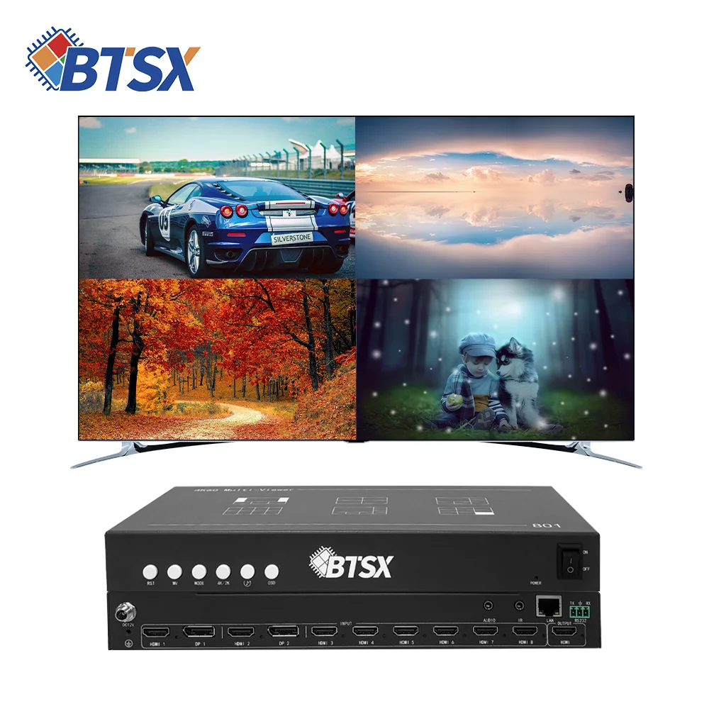 Bitvisus 4K60 8 изображений многофункциональный видеовыключатель HDMI/DP 1080P60 инфракрасный пульт дистанционного управления