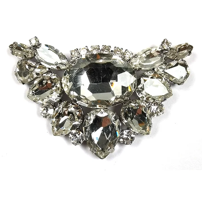 Wholesale Rhinestone glass Wedding Metal Shoe Flower Shoe Accessories For Women Shoes