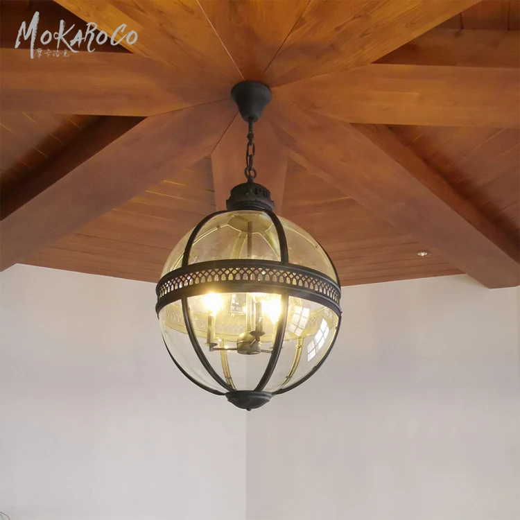 Victoria hotel pendant black color 3 Light 3 sizes glass ball chandelier factory outlet chandelier