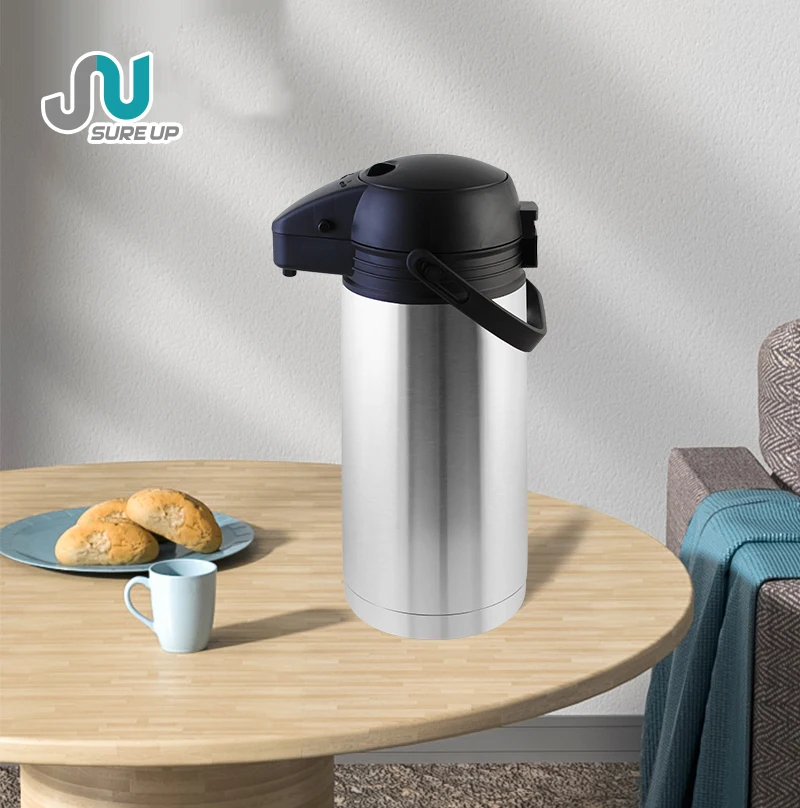 Eco-Friendly LFGB Certificate  3 Liter Carafe Stainless Steel Thermal Pump  Airpot for coffee shop