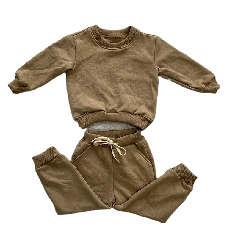 kids clothing fleece cotton tracksuits children high quality sweatshirt boys pants jogger