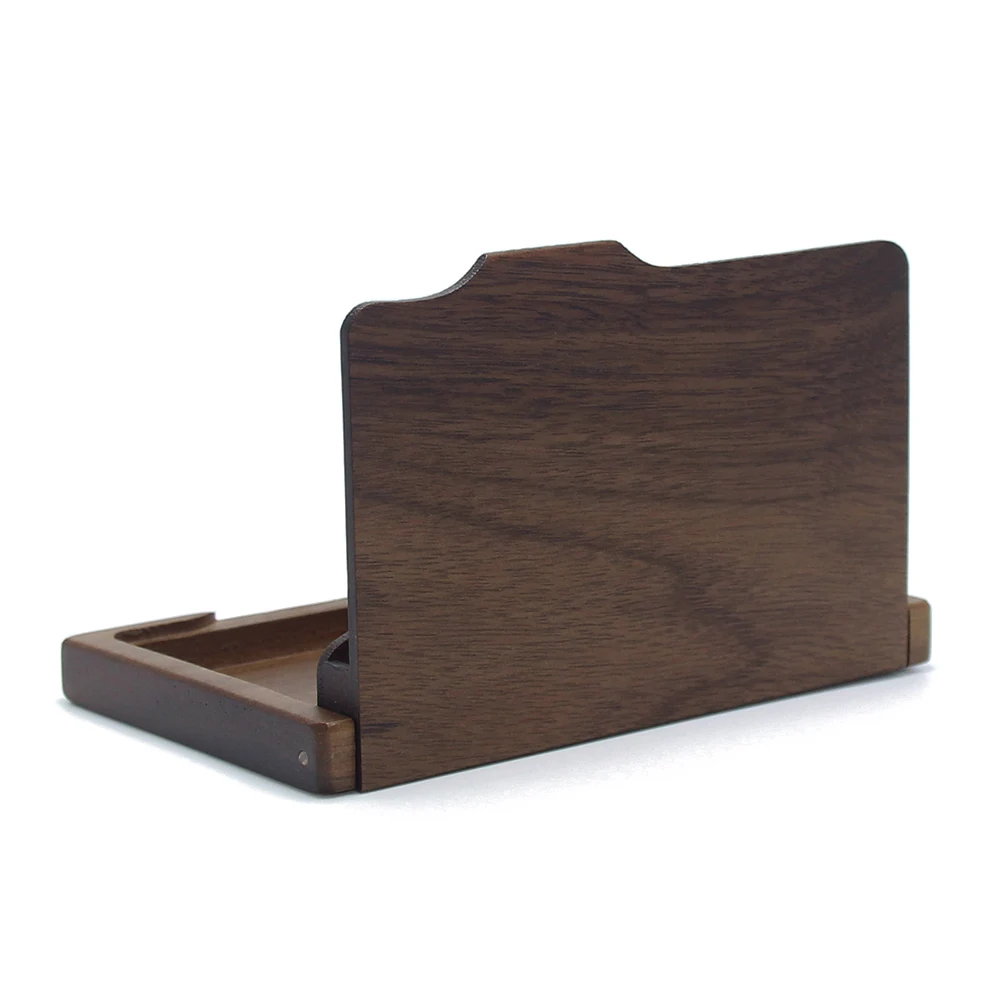 Handmade Walnut Wooden Card Case Name Cardcase Natural Wood Card Box Men Women Wallet Storage Business Card Holder Walnut Wood