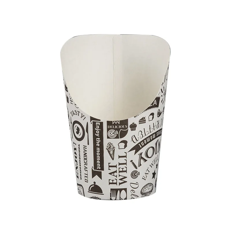 Wholesale disposable paper food cup french fries, paper french fry cups, printed paper french fries cone