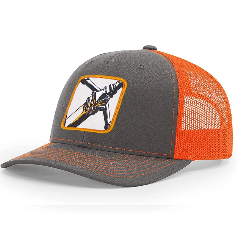 Custom High Quality 6 Panel Embroidery Logo Distressed Brim Blue Denim Worn Out Mesh Gorras Baseball Cap Hat